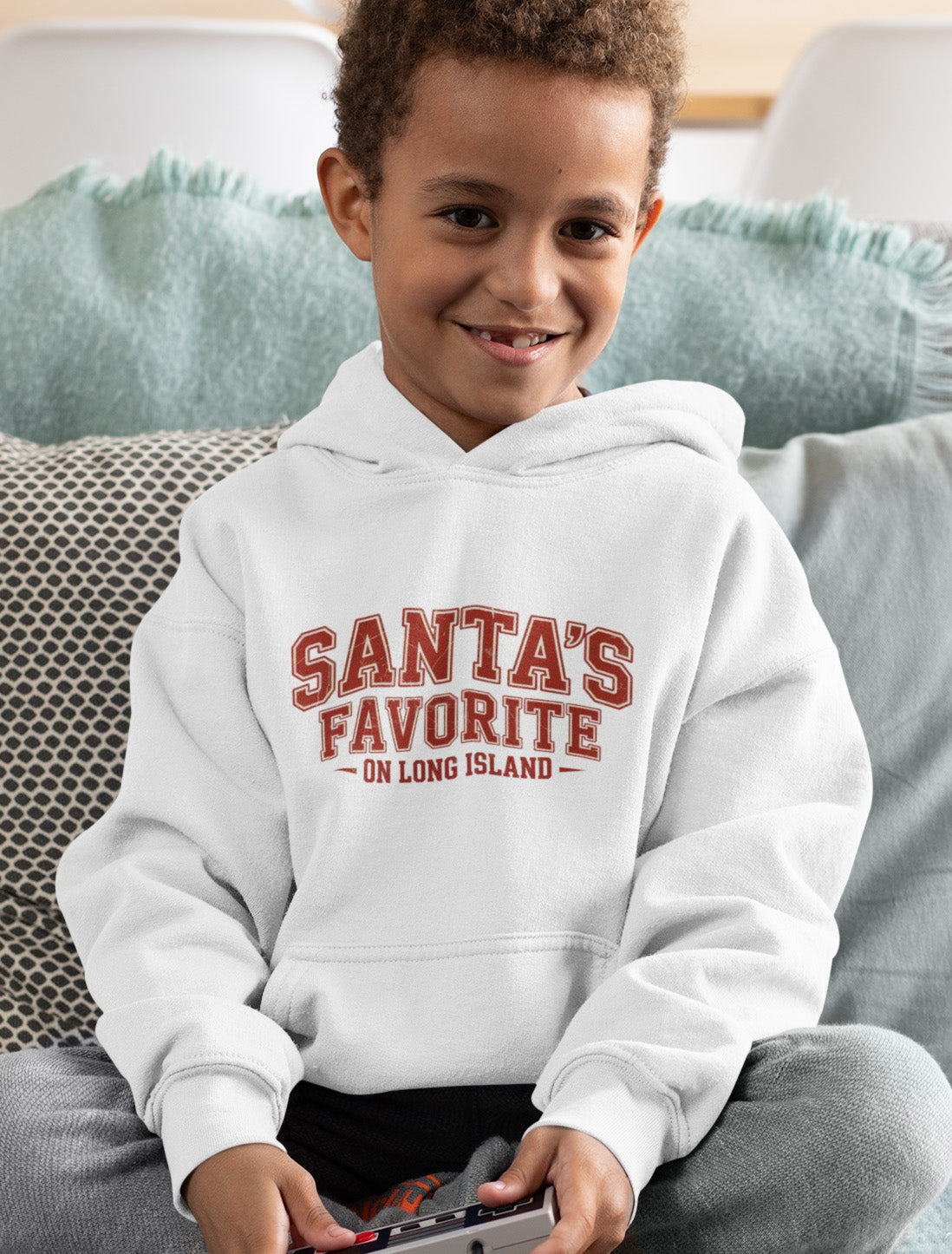 What's Up Long Island? Santa's Favorite Youth Hoodie - Holiday Gift, Christmas Apparel, Fun Family Sweatshirt, Winter Warmth, Long Island Love