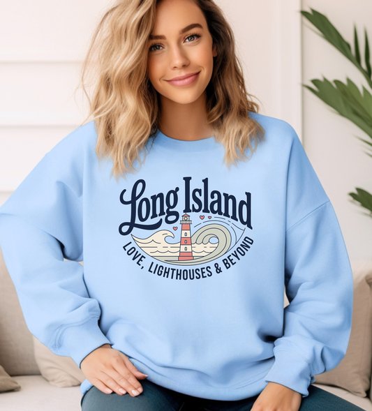 What's Up Long Island? Lighthouse Crewneck Sweatshirt — Love, Lighthouses & Beyond