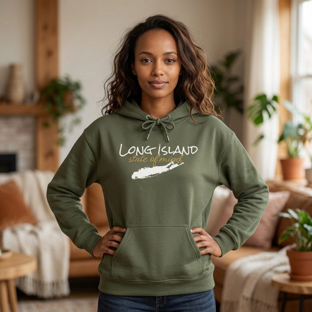 Long Island 'State of Mind' Hoodie — Coastal Island Unisex Graphic Pullover