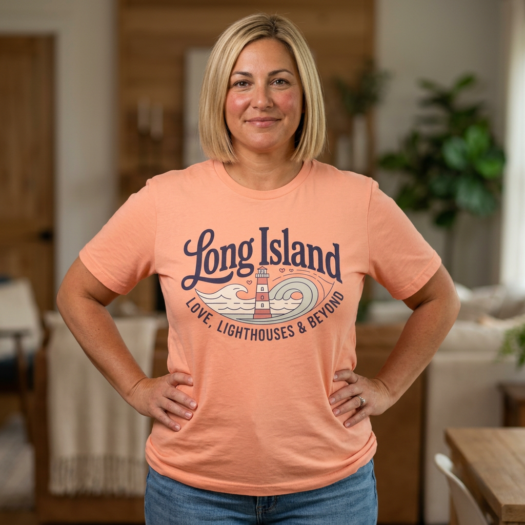 Long Island Lighthouse Unisex Tee — "Long Island: Love, Lighthouses & Beyond"