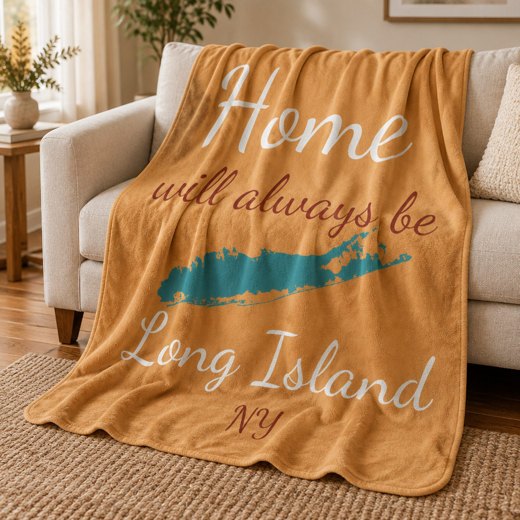 What's Up Long Island? SHERPA Blanket — Home will always be Long Island NY