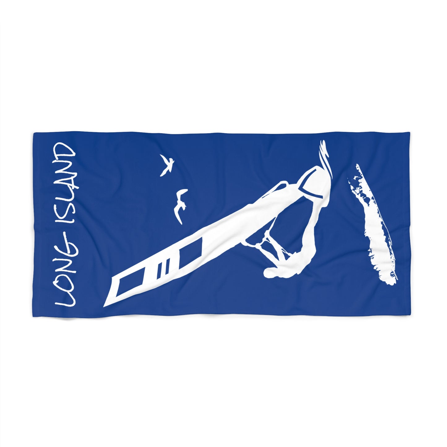 What's Up Long Island?  4 Colors - Windsurfing Beach Towel — Nautical Surf & Seagull Design