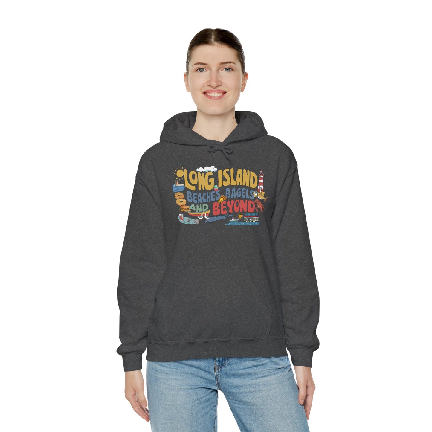 What's Up Long Island? Beaches, Bagels and Beyond Graphic Hoodie – Unisex Heavy Blend™