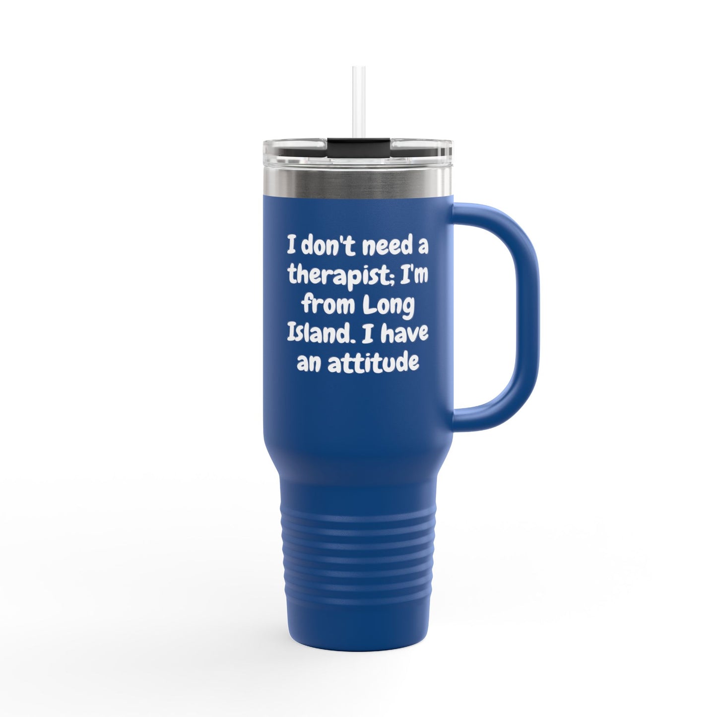 What's Up Long Island? Funny Insulated Travel Mug, 40oz - Perfect Gift for Coffee Lovers, Road Trips, Attitude, Humorous Drinkware, Long Island Pride