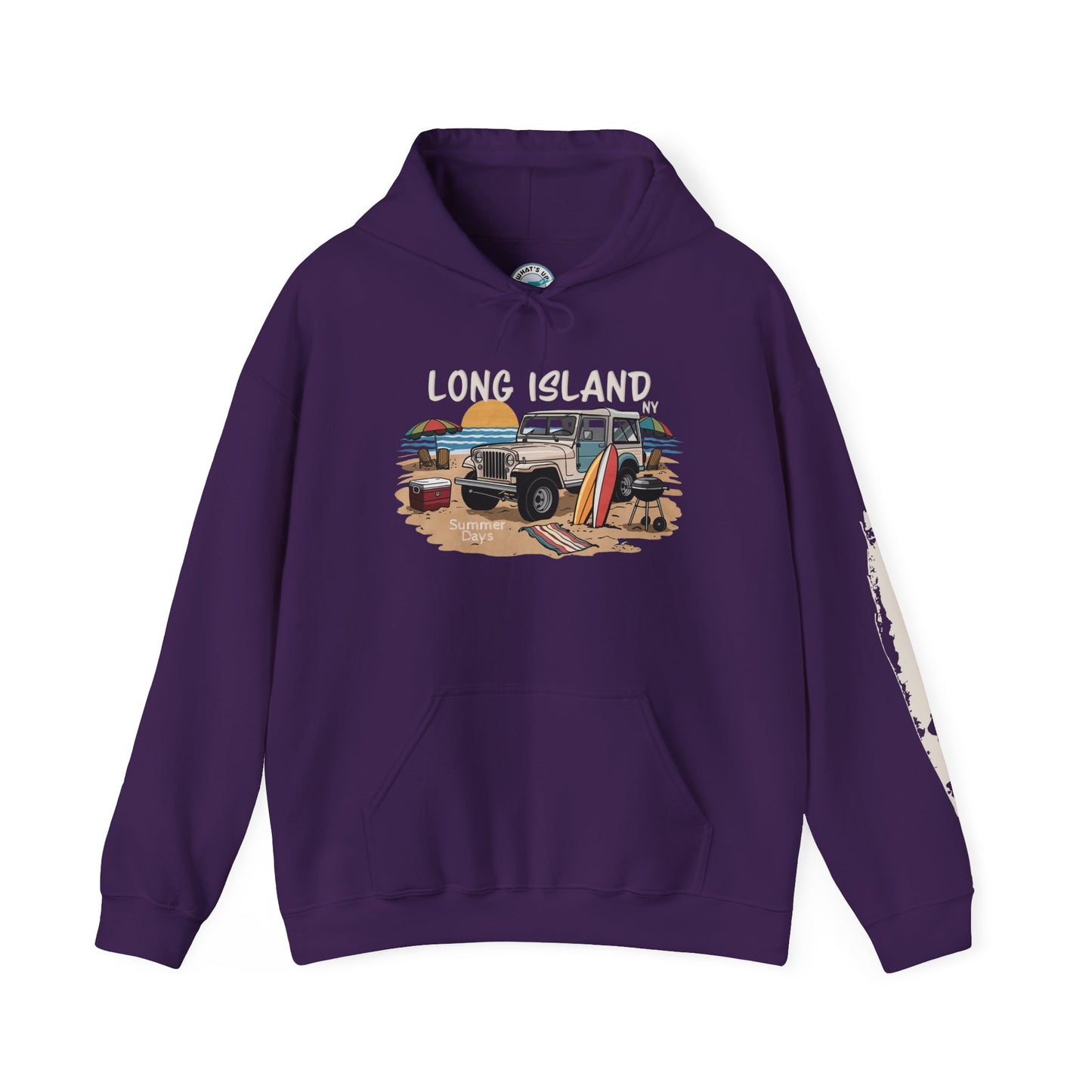 What's Up Long Island? Beach BBQ Graphic Unisex Hooded Sweatshirt