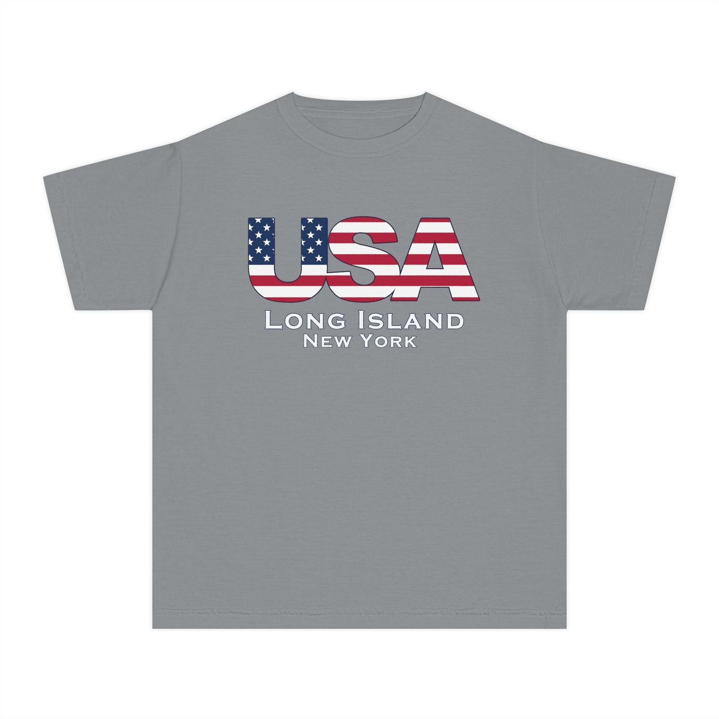 What's Up Long Island? Youth USA Long Island Flag Tee - Perfect for Independence Day, Casual Wear