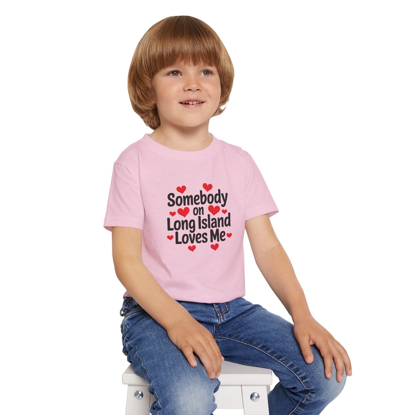 What's Up Long Island? Somebody on Long Island Loves Me Toddler T-Shirt - Cute Kids Apparel