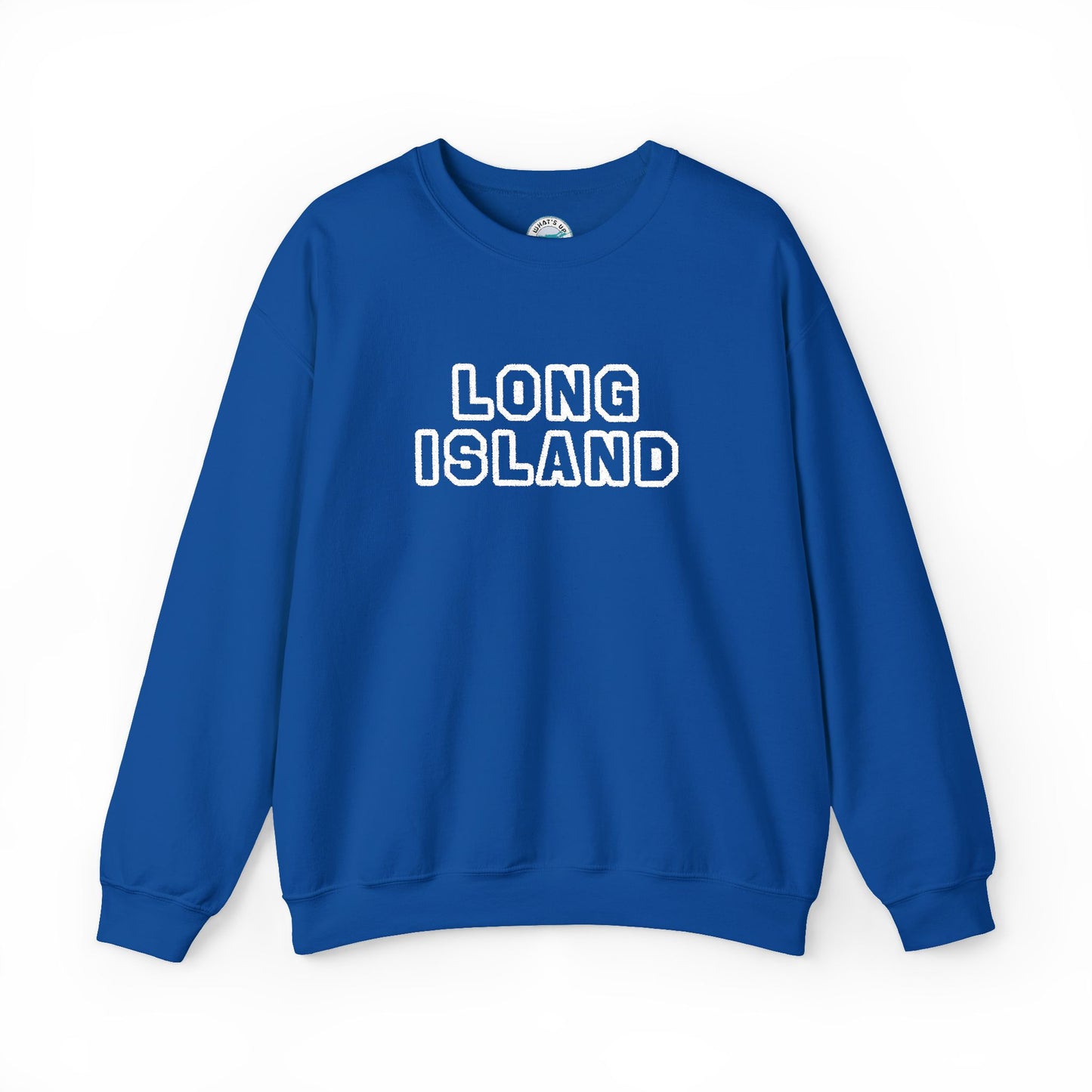 Embroidered What's Up Long Island? Unisex Heavy Blend™ Crewneck Sweatshirt