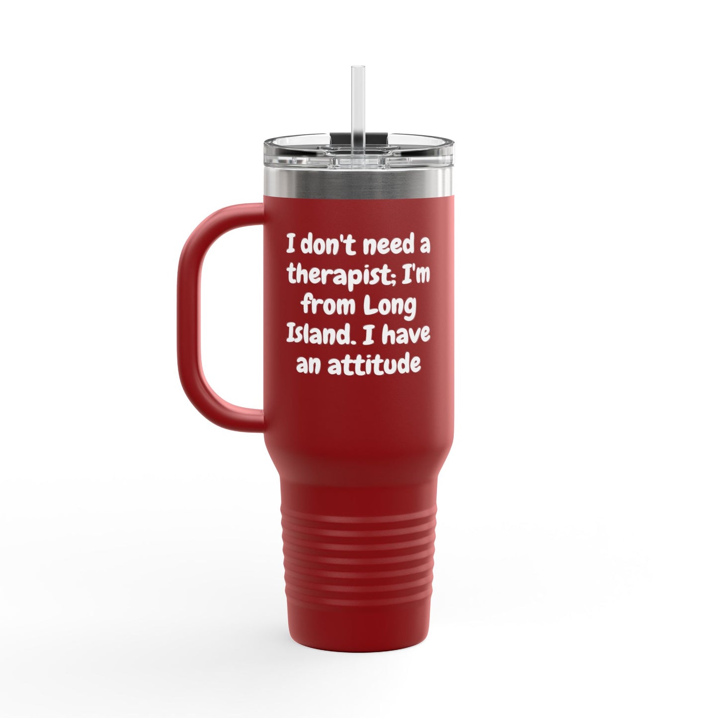 What's Up Long Island? Funny Insulated Travel Mug, 40oz - Perfect Gift for Coffee Lovers, Road Trips, Attitude, Humorous Drinkware, Long Island Pride