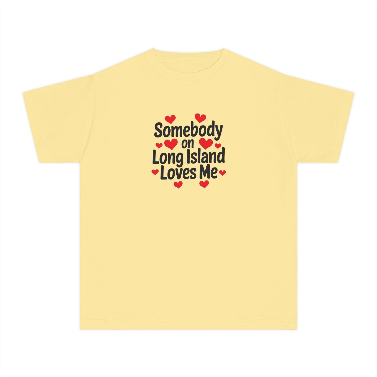 What's Up Long Island? Youth Midweight Tee - 'Somebody on Long Island Loves Me'