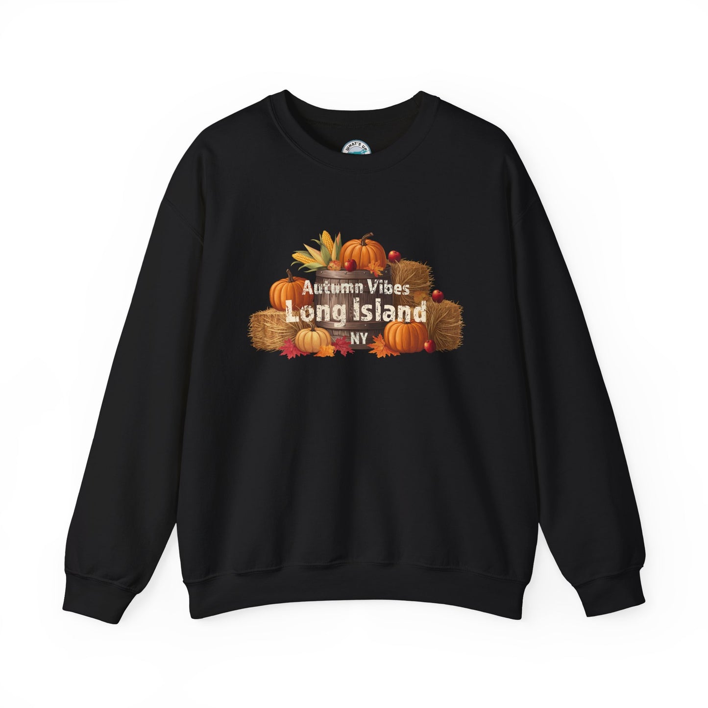 What's Up Long Island? Autumn Vibes Long Island Unisex Crewneck Sweatshirt -Perfect for trips out East on LI