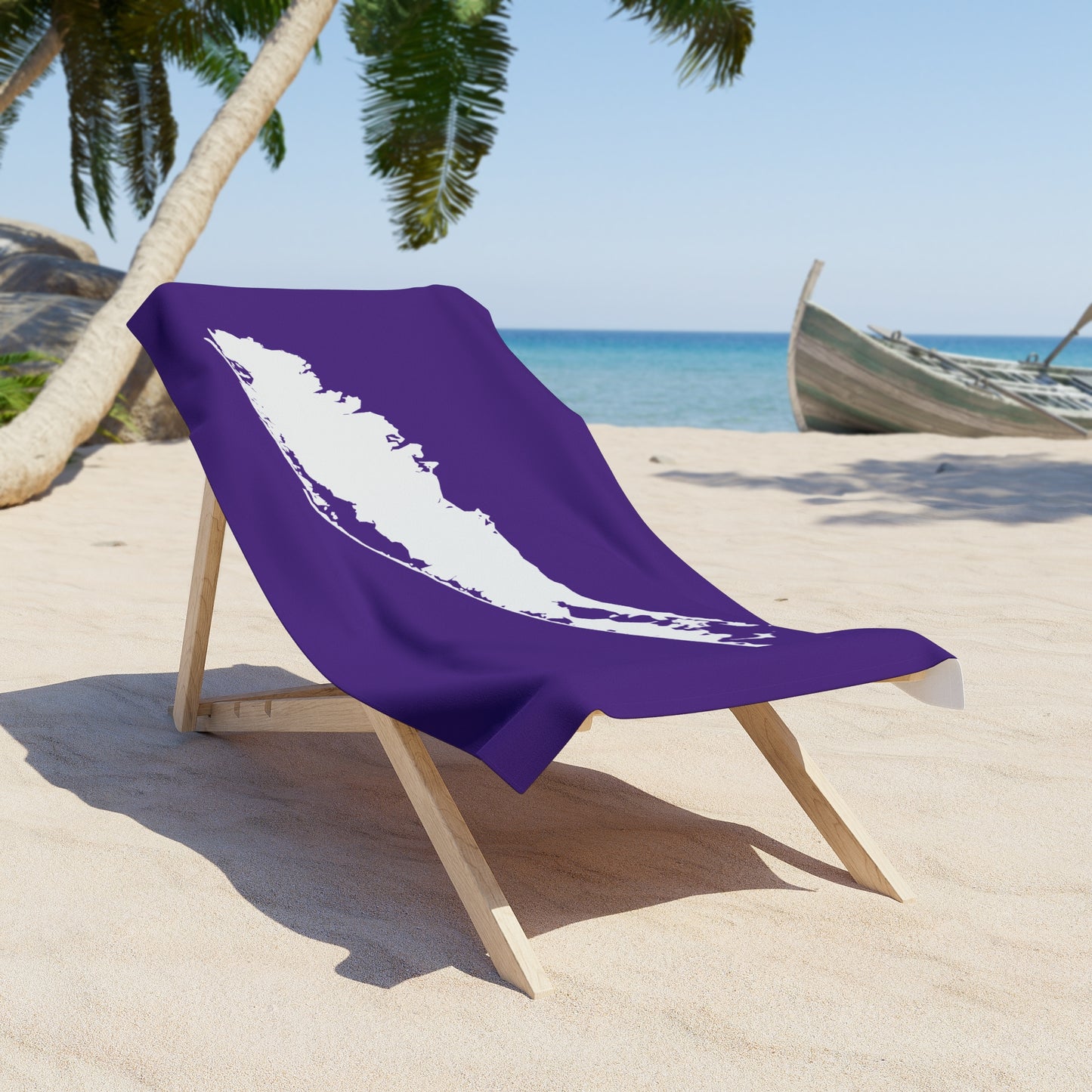 What's Up Long Island? Purple Stylish Beach Towel for Sun Lovers, Pool Days, and Gifts, Soft and Absorbent