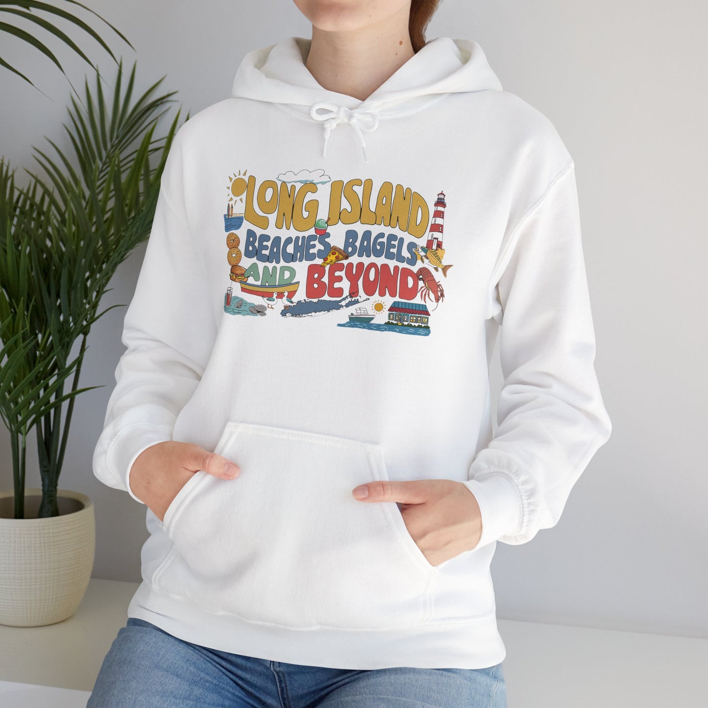 What's Up Long Island? Beaches, Bagels and Beyond Graphic Hoodie – Unisex Heavy Blend™