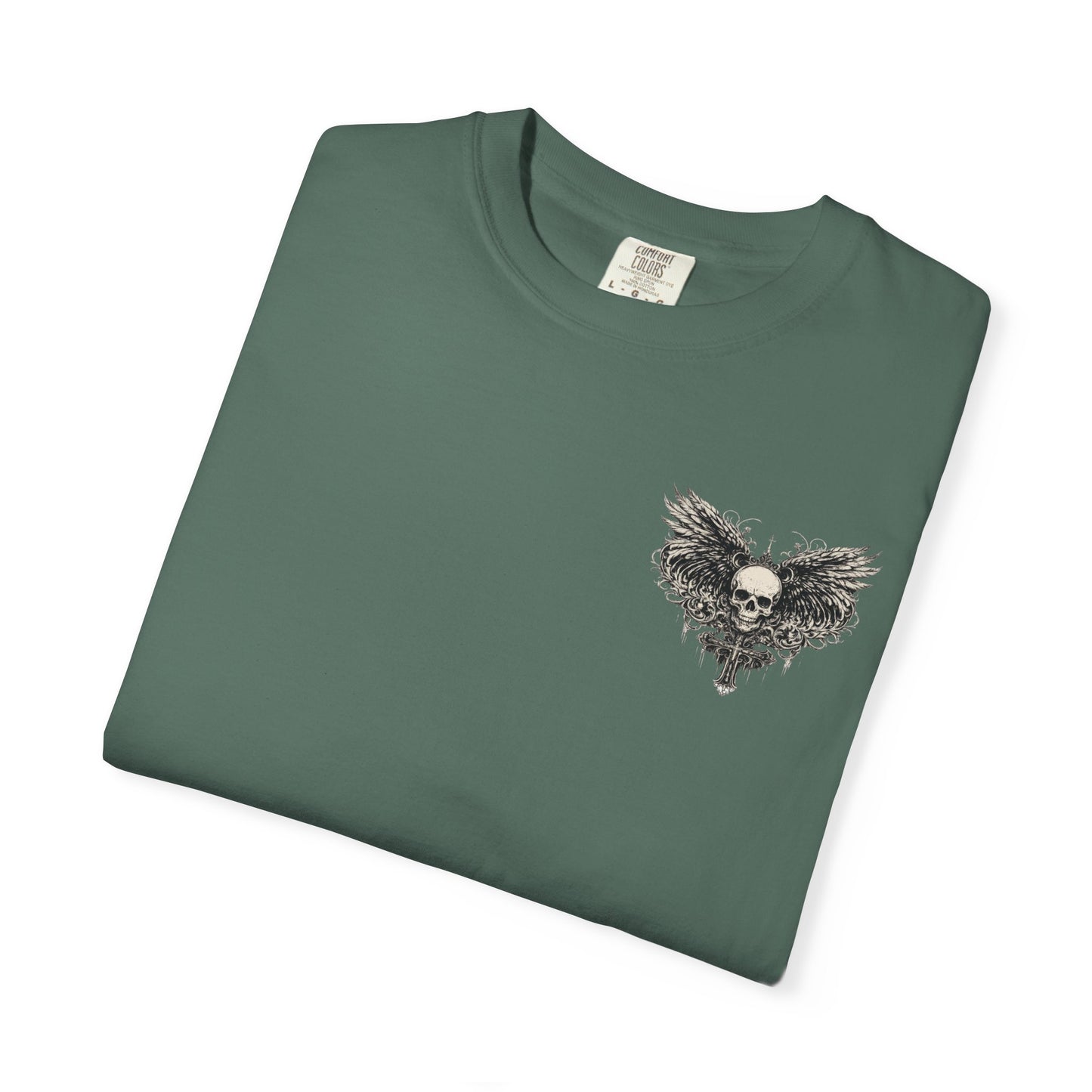 Skull with Wings T-Shirt — Gothic Skull & Sword Graphic Tee