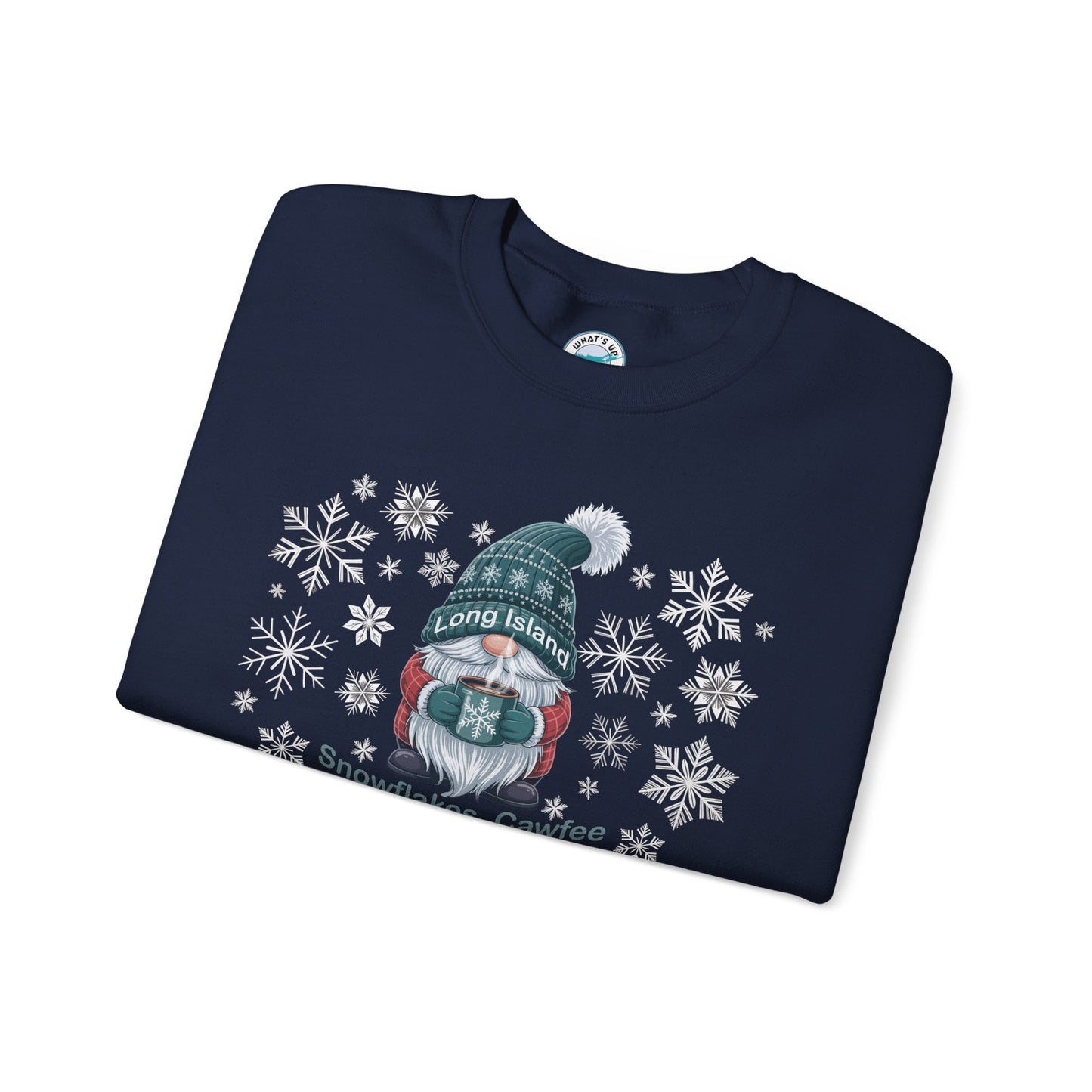 What's Up Long Island? Winter Gnome Sweatshirt, Holiday Gift, Gnome Lovers, Winter Wear