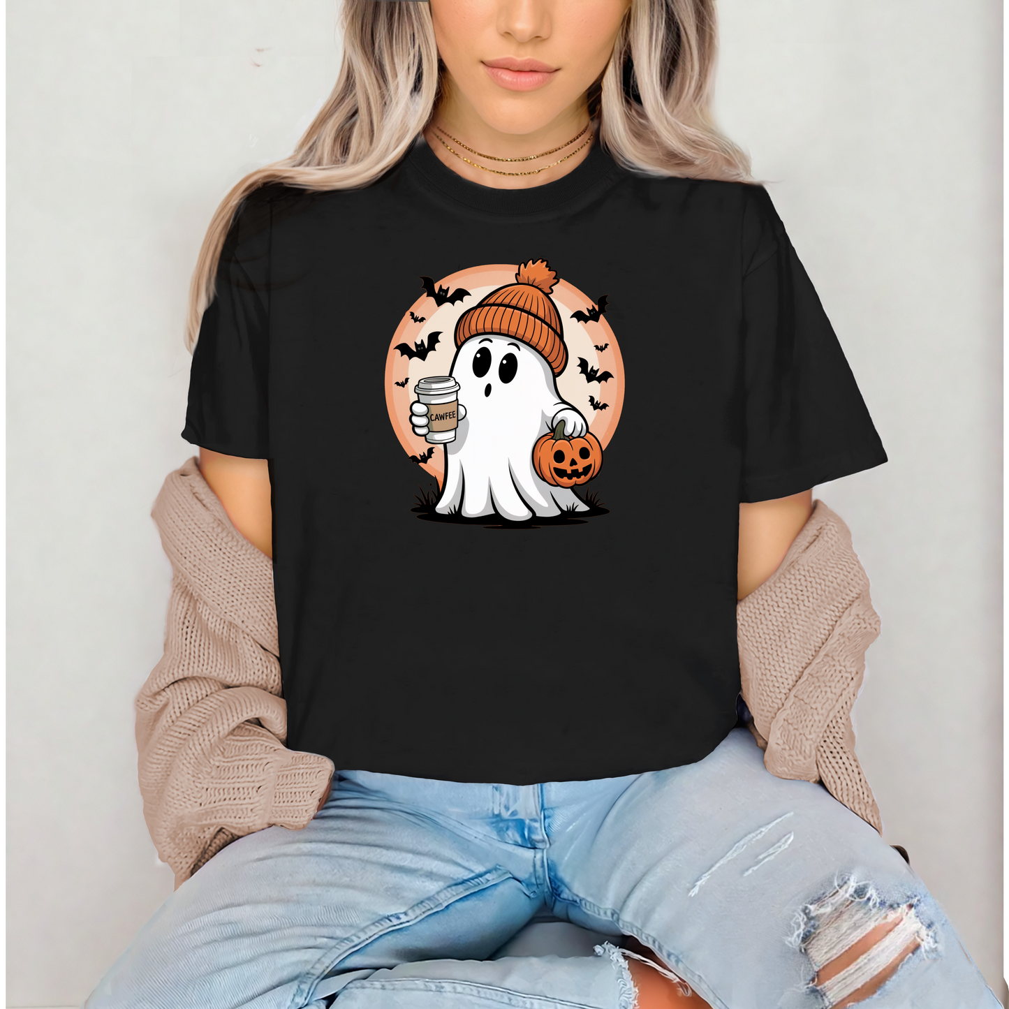 What's Up Long Island? Ghost Cawfee T-Shirt, Long Island Spirit, Fall Apparel, Halloween