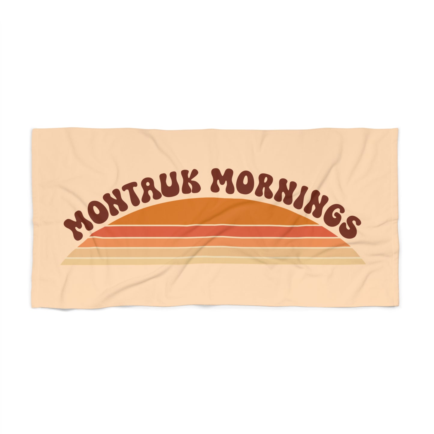 What's Up Long Island? Peach colored - Montauk Mornings Beach Towel – Retro Sunset Surf Vibes