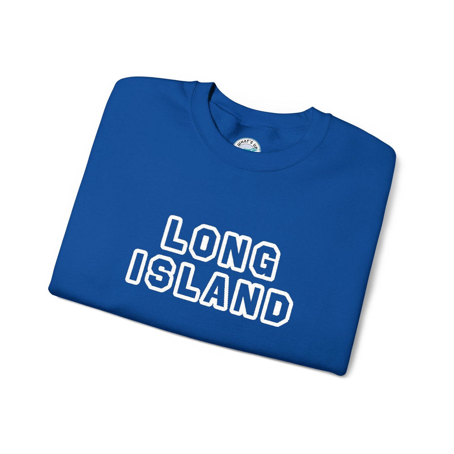 Embroidered What's Up Long Island? Unisex Heavy Blend™ Crewneck Sweatshirt