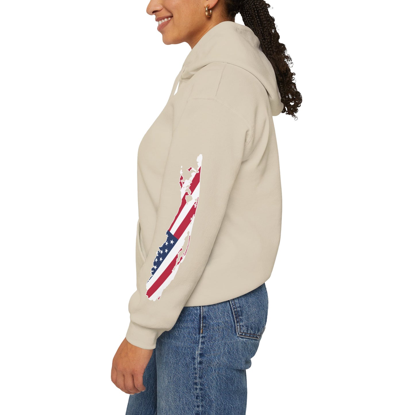 USA What's Up Long Island? Flag Hooded Sweatshirt - Unisex Heavy Blend™