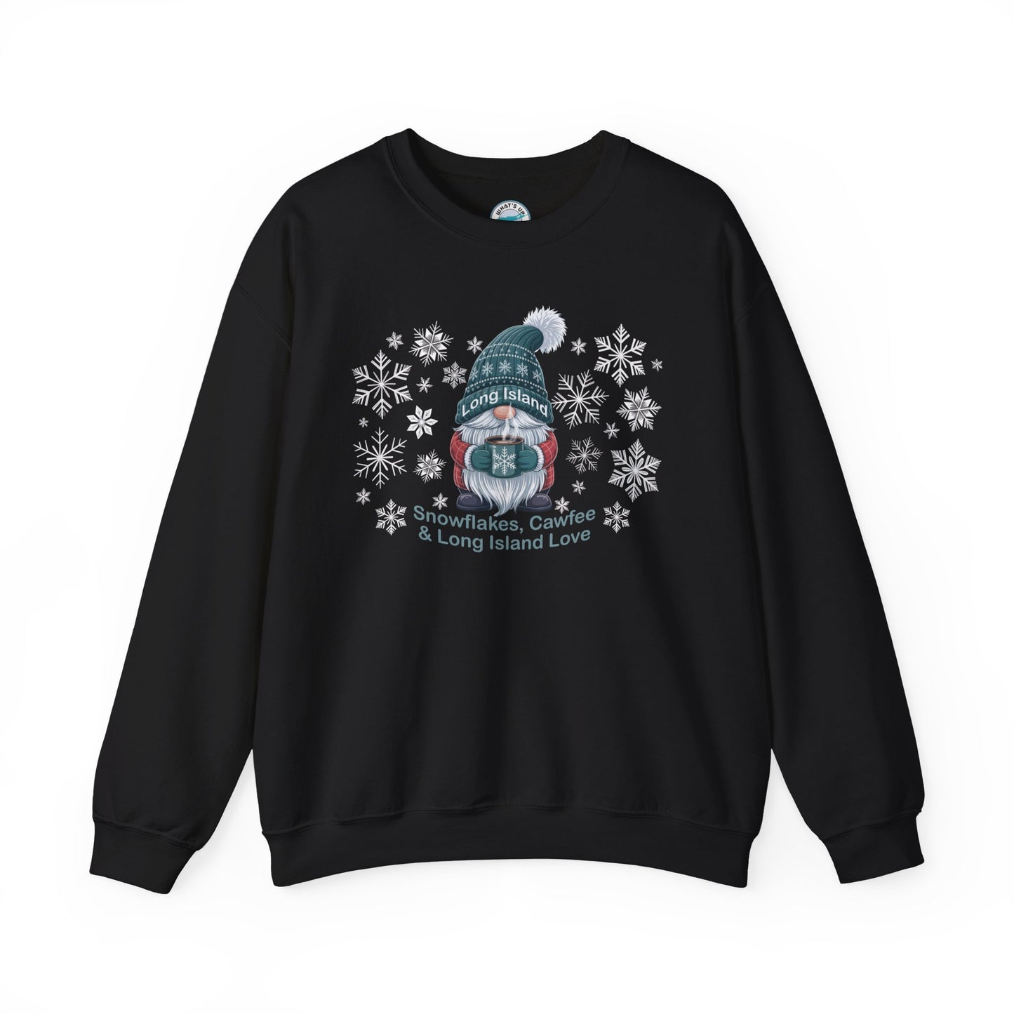 What's Up Long Island? Winter Gnome Sweatshirt, Holiday Gift, Gnome Lovers, Winter Wear