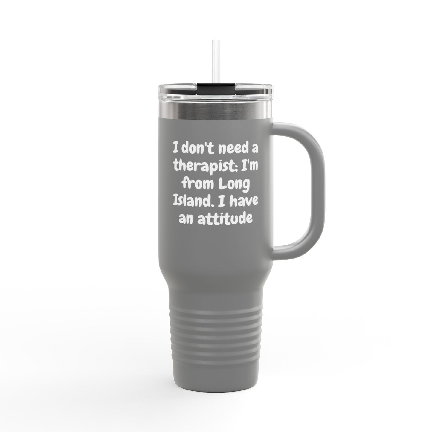 What's Up Long Island? Funny Insulated Travel Mug, 40oz - Perfect Gift for Coffee Lovers, Road Trips, Attitude, Humorous Drinkware, Long Island Pride