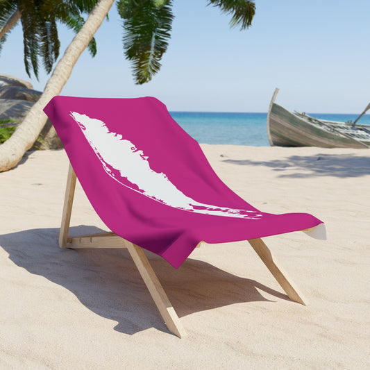 What's Up Long Island? Pink Stylish Beach Towel for Sun Lovers, Pool Days, and Gifts, Soft and Absorbent