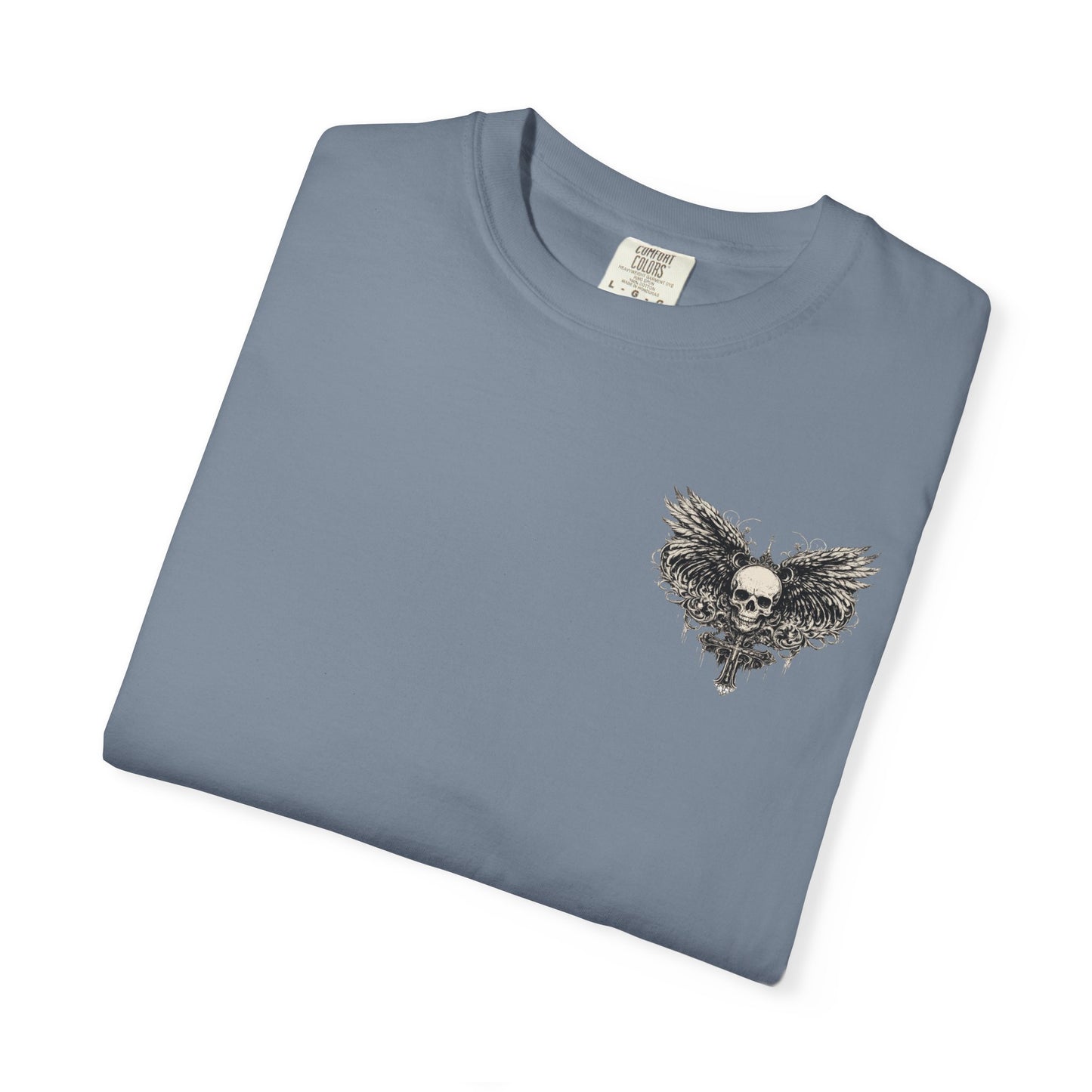Skull with Wings T-Shirt — Gothic Skull & Sword Graphic Tee