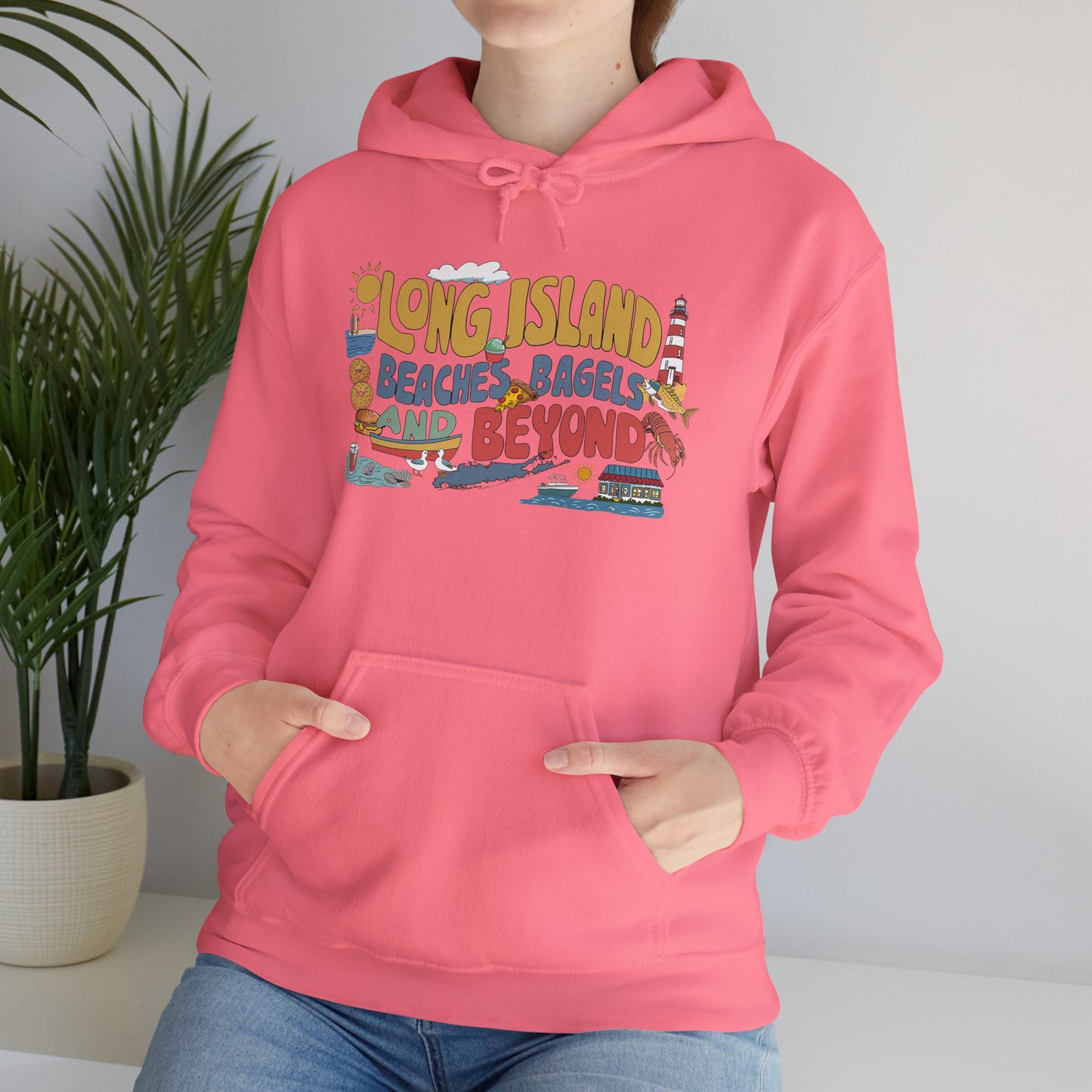 What's Up Long Island? Beaches, Bagels and Beyond Graphic Hoodie – Unisex Heavy Blend™
