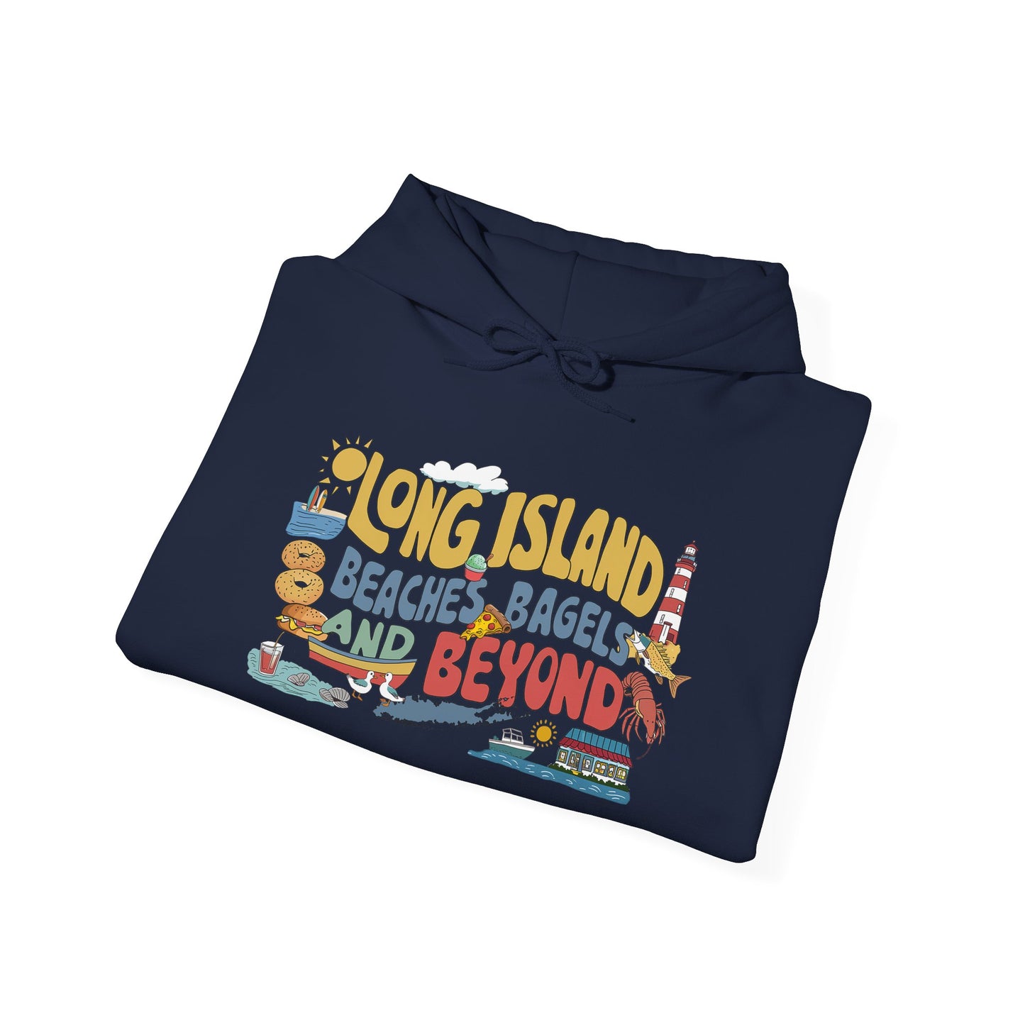 What's Up Long Island? Beaches, Bagels and Beyond Graphic Hoodie – Unisex Heavy Blend™
