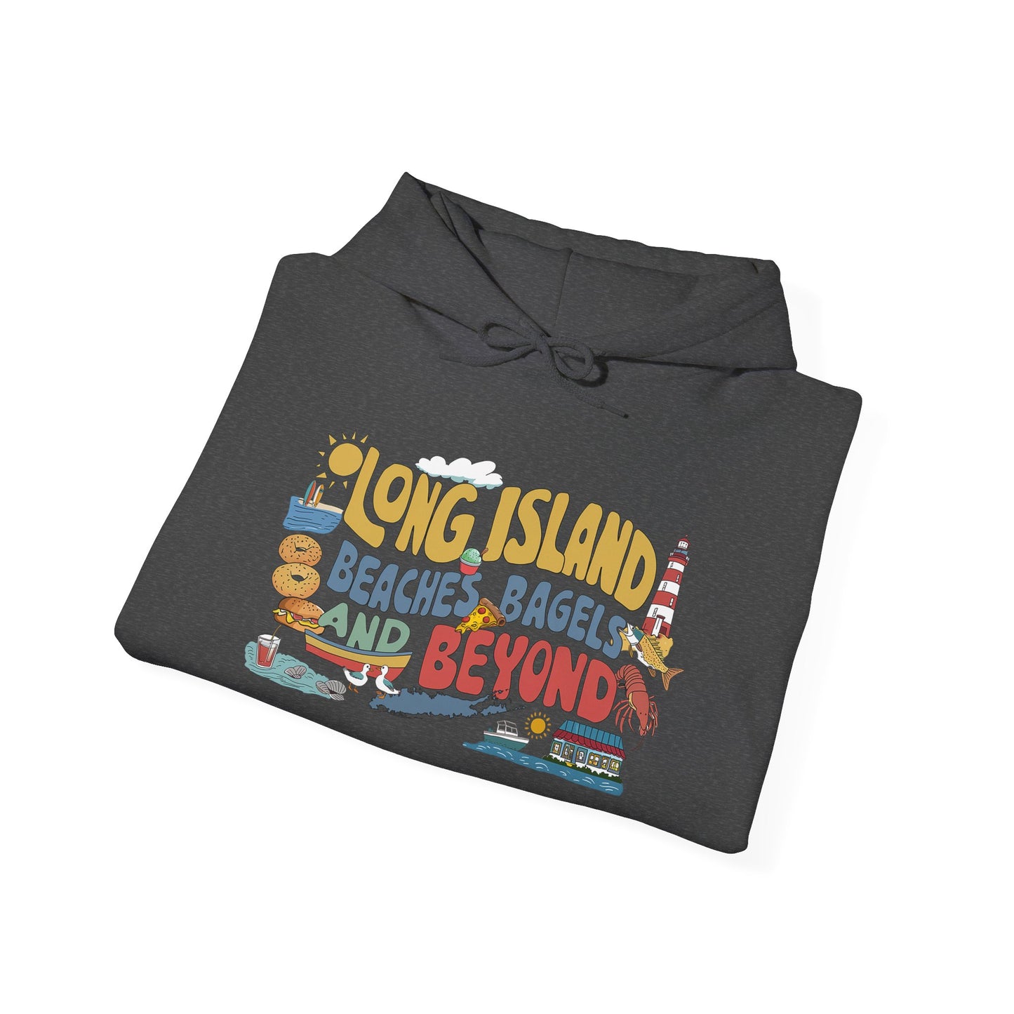 What's Up Long Island? Beaches, Bagels and Beyond Graphic Hoodie – Unisex Heavy Blend™