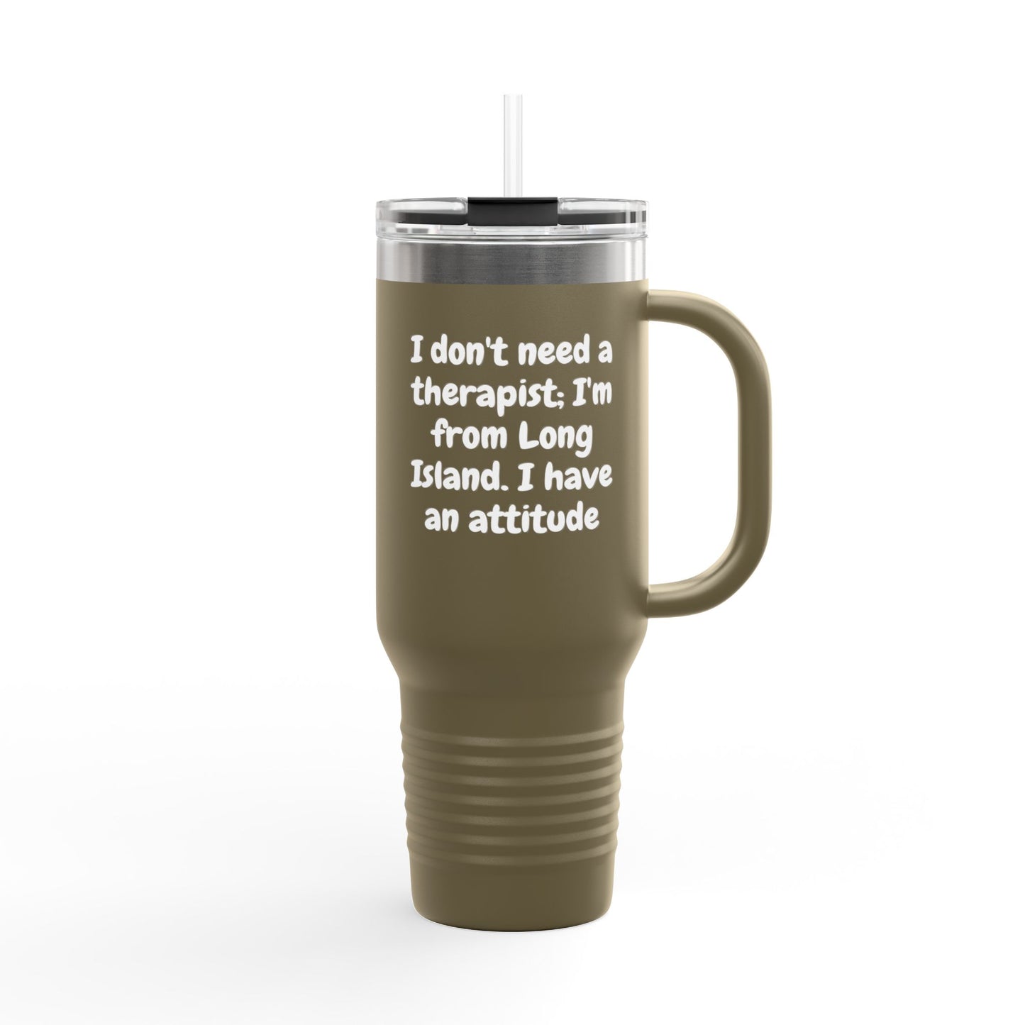 What's Up Long Island? Funny Insulated Travel Mug, 40oz - Perfect Gift for Coffee Lovers, Road Trips, Attitude, Humorous Drinkware, Long Island Pride