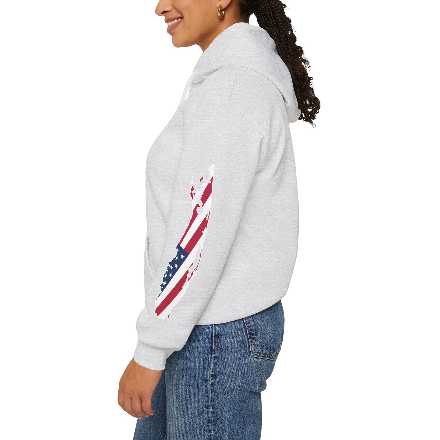 USA What's Up Long Island? Flag Hooded Sweatshirt - Unisex Heavy Blend™
