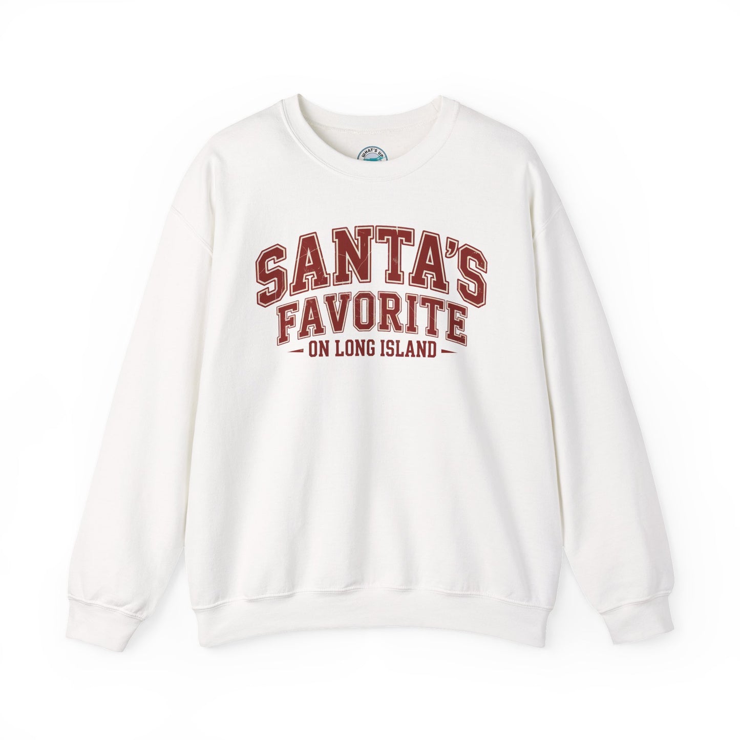 What's Up Long Island? Santa's Favorite Crewneck Sweatshirt for Holiday Cheer, Cozy Winter Wear, Christmas Gift, Family Matching Outfit