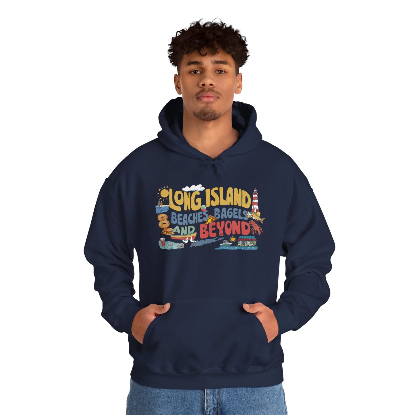 What's Up Long Island? Beaches, Bagels and Beyond Graphic Hoodie – Unisex Heavy Blend™