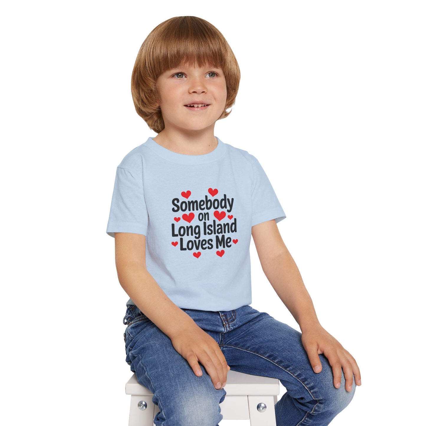 What's Up Long Island? Somebody on Long Island Loves Me Toddler T-Shirt - Cute Kids Apparel
