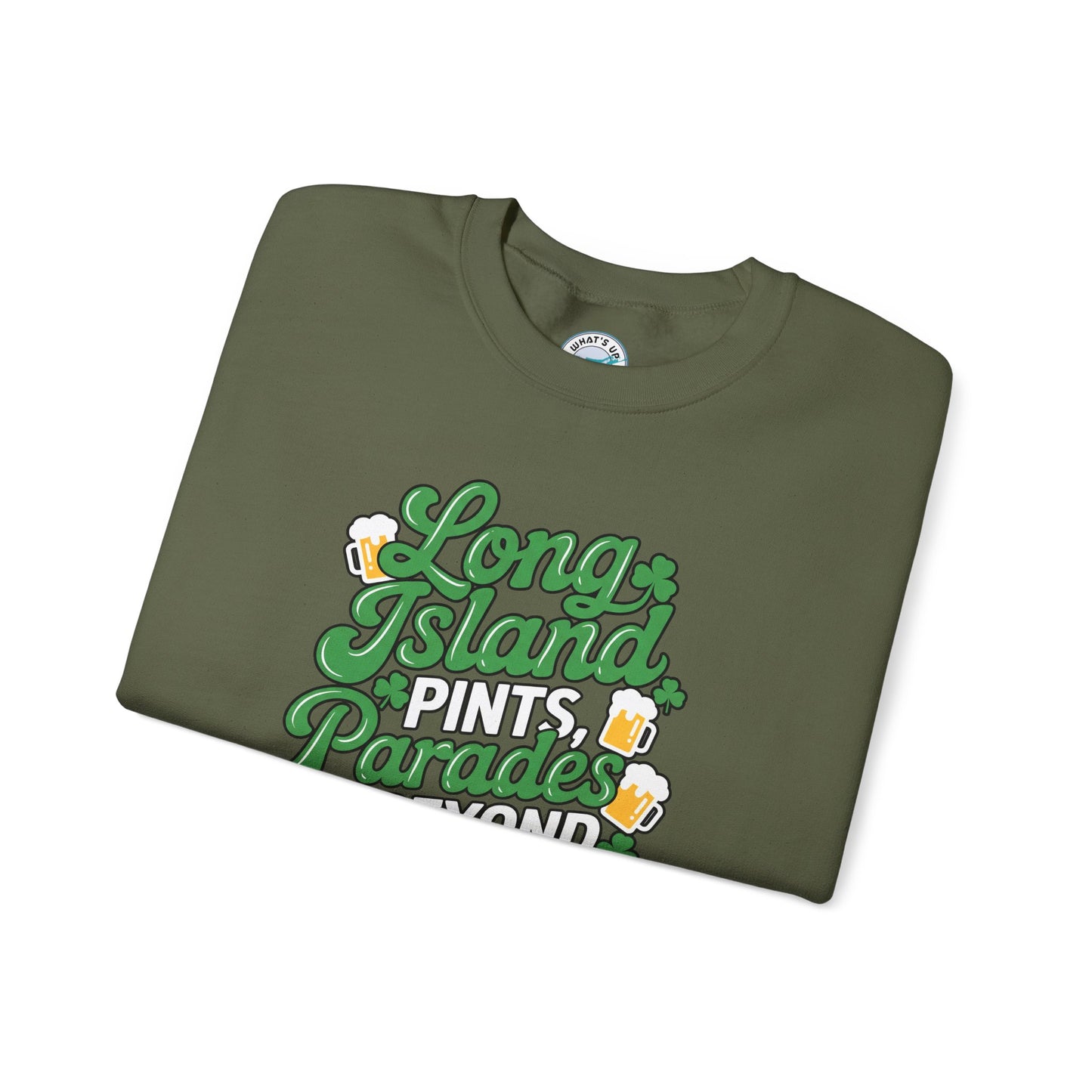 Long Island Pints Parades & Beyond Unisex Crewneck Sweatshirt - Great for Pub Crawls, Parades and St Patrick's Day