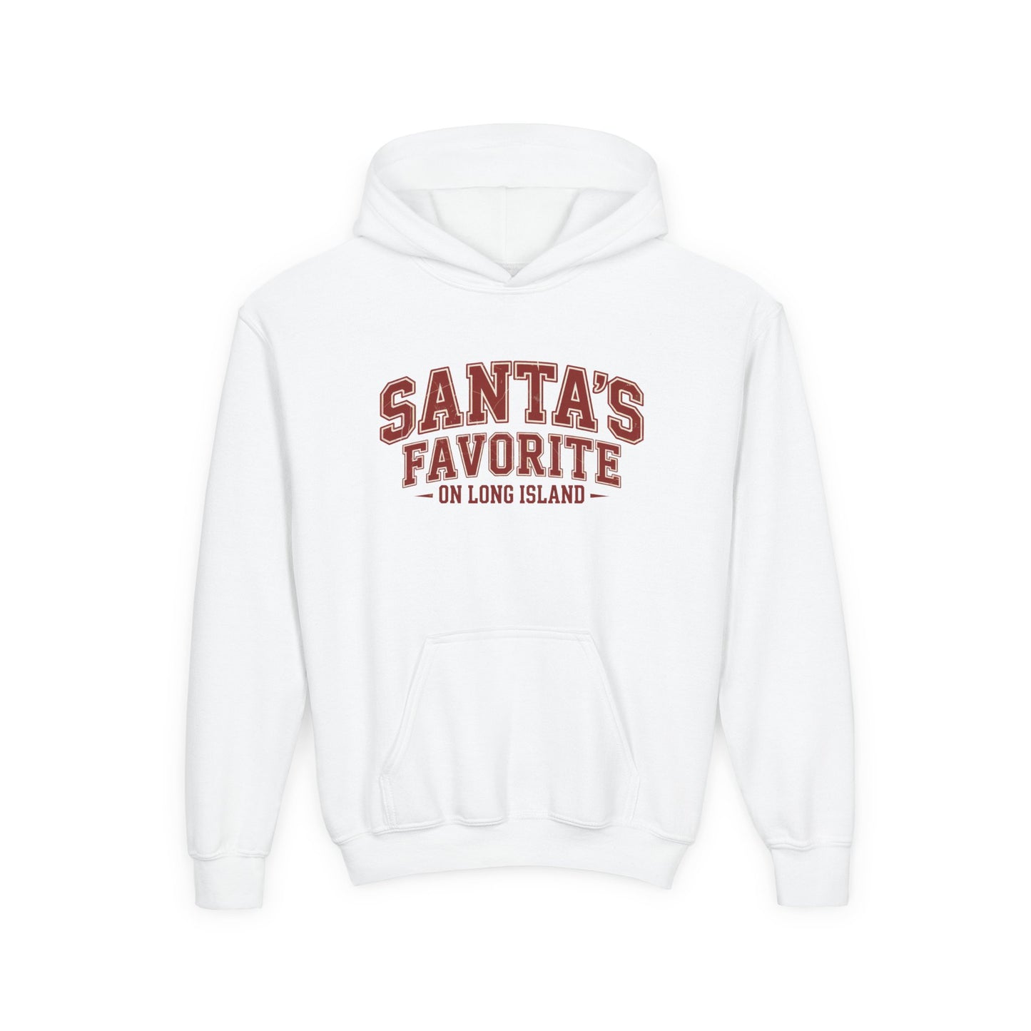 What's Up Long Island? Santa's Favorite Youth Hoodie - Holiday Gift, Christmas Apparel, Fun Family Sweatshirt, Winter Warmth, Long Island Love