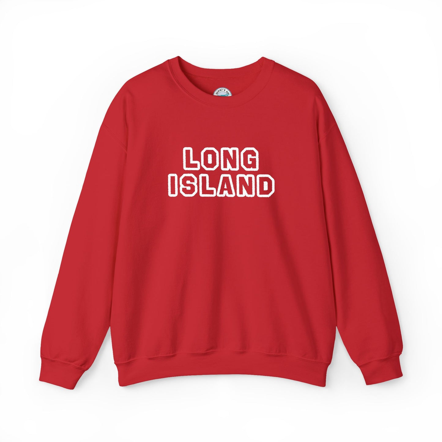 Embroidered What's Up Long Island? Unisex Heavy Blend™ Crewneck Sweatshirt