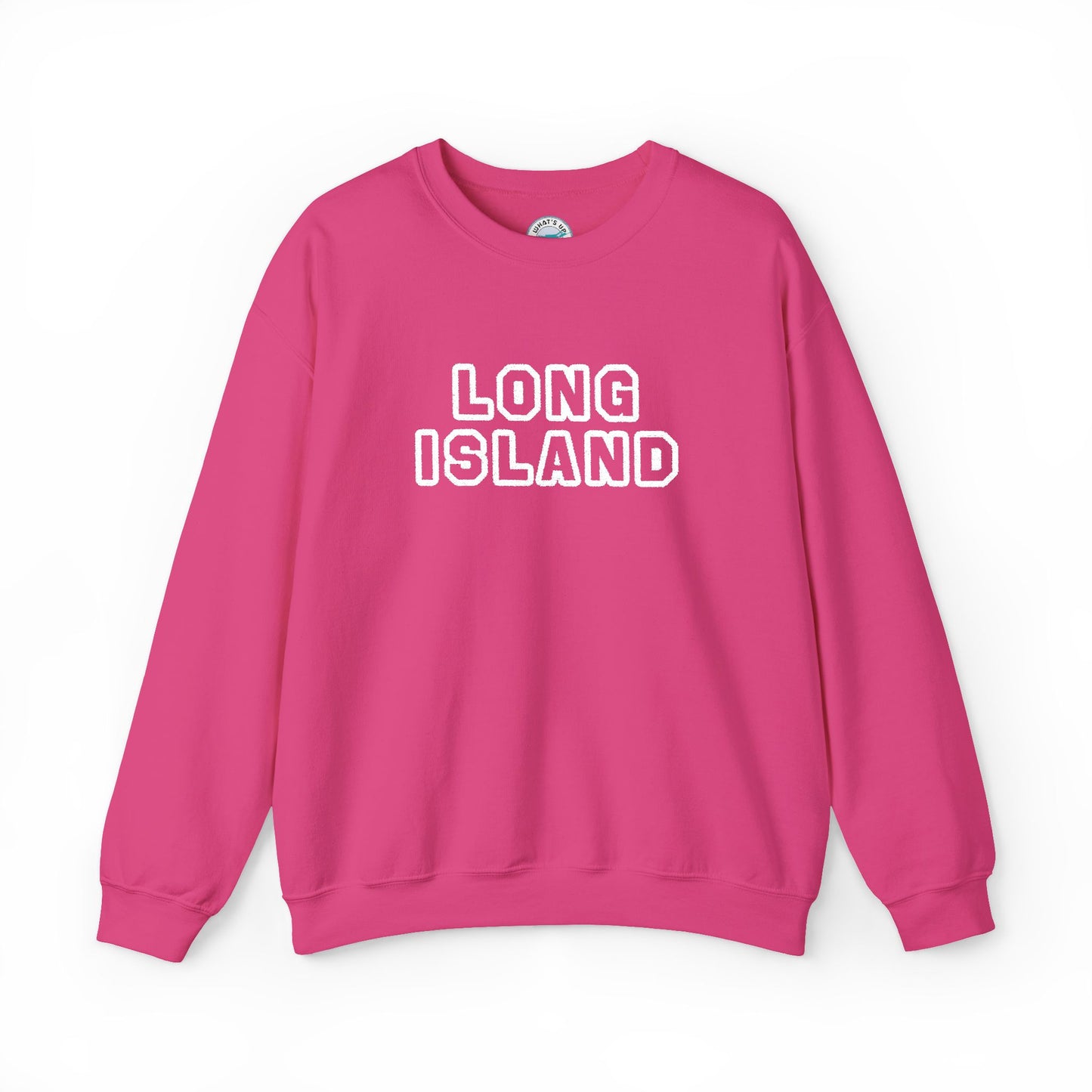 Embroidered What's Up Long Island? Unisex Heavy Blend™ Crewneck Sweatshirt