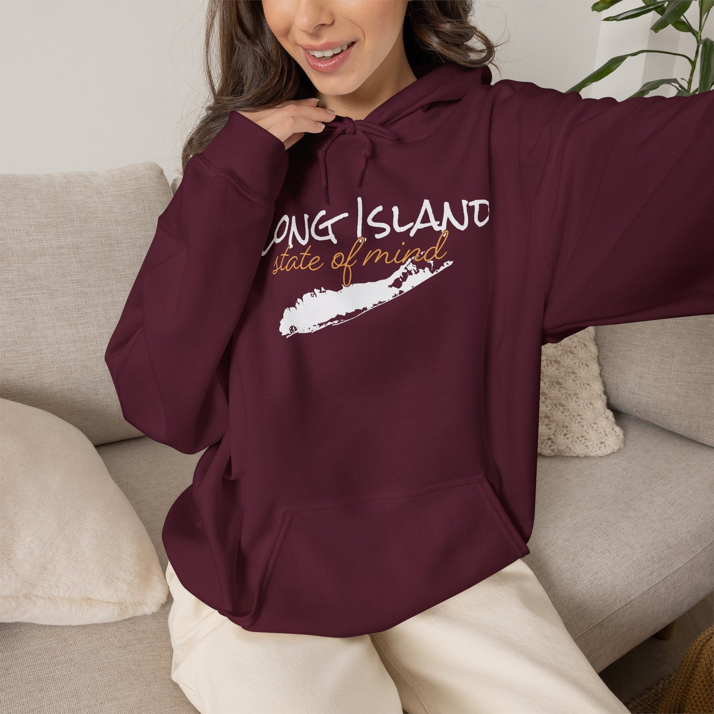 Long Island 'State of Mind' Hoodie — Coastal Island Unisex Graphic Pullover
