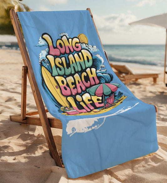 What's Up Long Island? Beach Life - 5 Colors Beach Towel