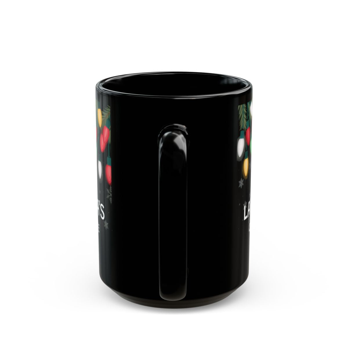 What's Up Long Island? Personalized [Any Name] Cawfee Holiday Lights Mug Black Mug (11oz, 15oz), Holiday gift, office gift