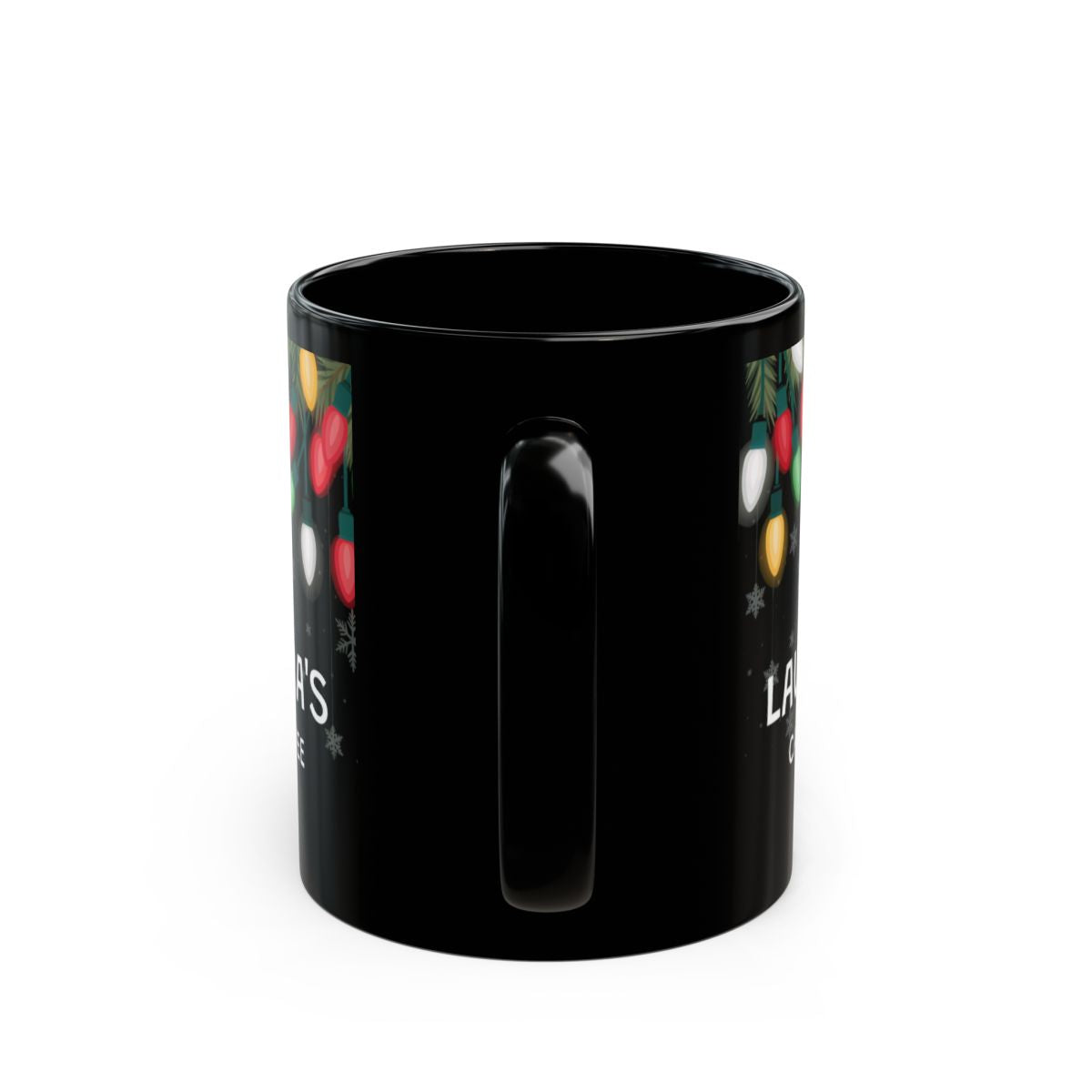 What's Up Long Island? Personalized [Any Name] Cawfee Holiday Lights Mug Black Mug (11oz, 15oz), Holiday gift, office gift