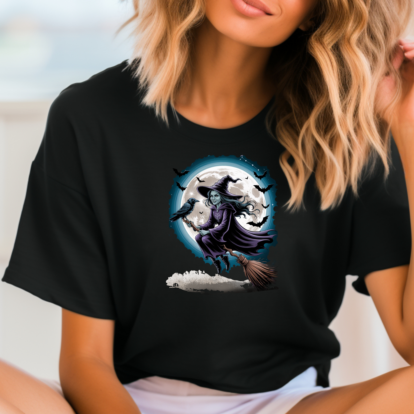 What's Up Long Island? Halloween Witch Flying Over Long Island T-Shirt, Unisex T-Shirt, Spooky Apparel, Fall Fashion