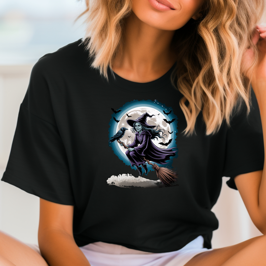 What's Up Long Island? Halloween Witch Flying Over Long Island T-Shirt, Unisex T-Shirt, Spooky Apparel, Fall Fashion