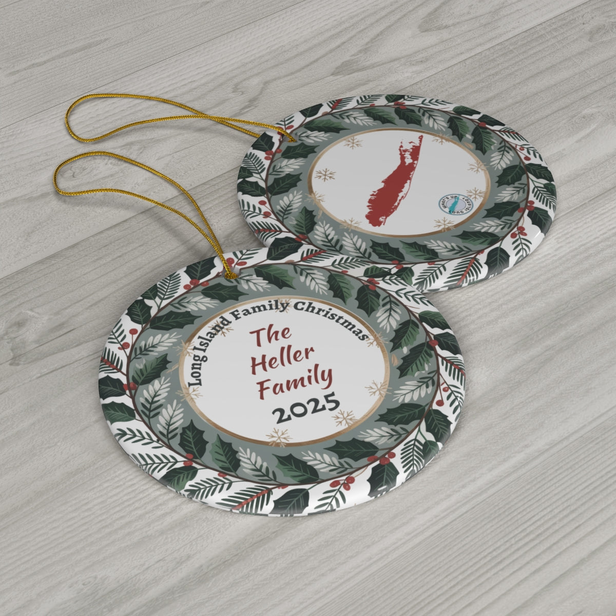 What's Up Long Island? Family Christmas on Long Island Personalized Ornament Ceramic Ornament