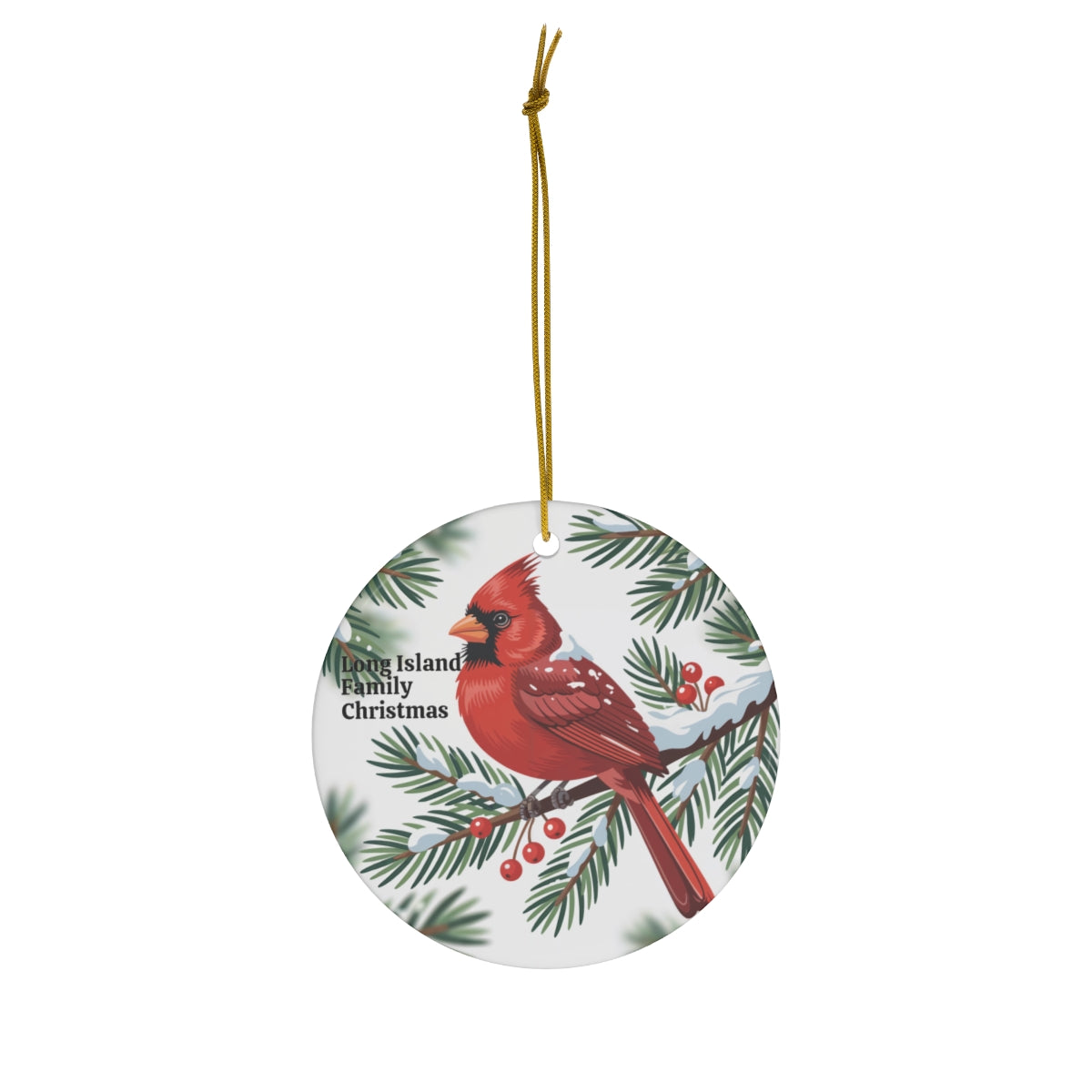 What's Up Long Island? Family Christmas Cardinal Ornament – Personalized Year & Family Name