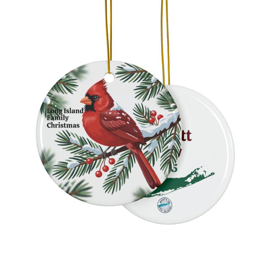 What's Up Long Island? Family Christmas Cardinal Ornament – Personalized Year & Family Name