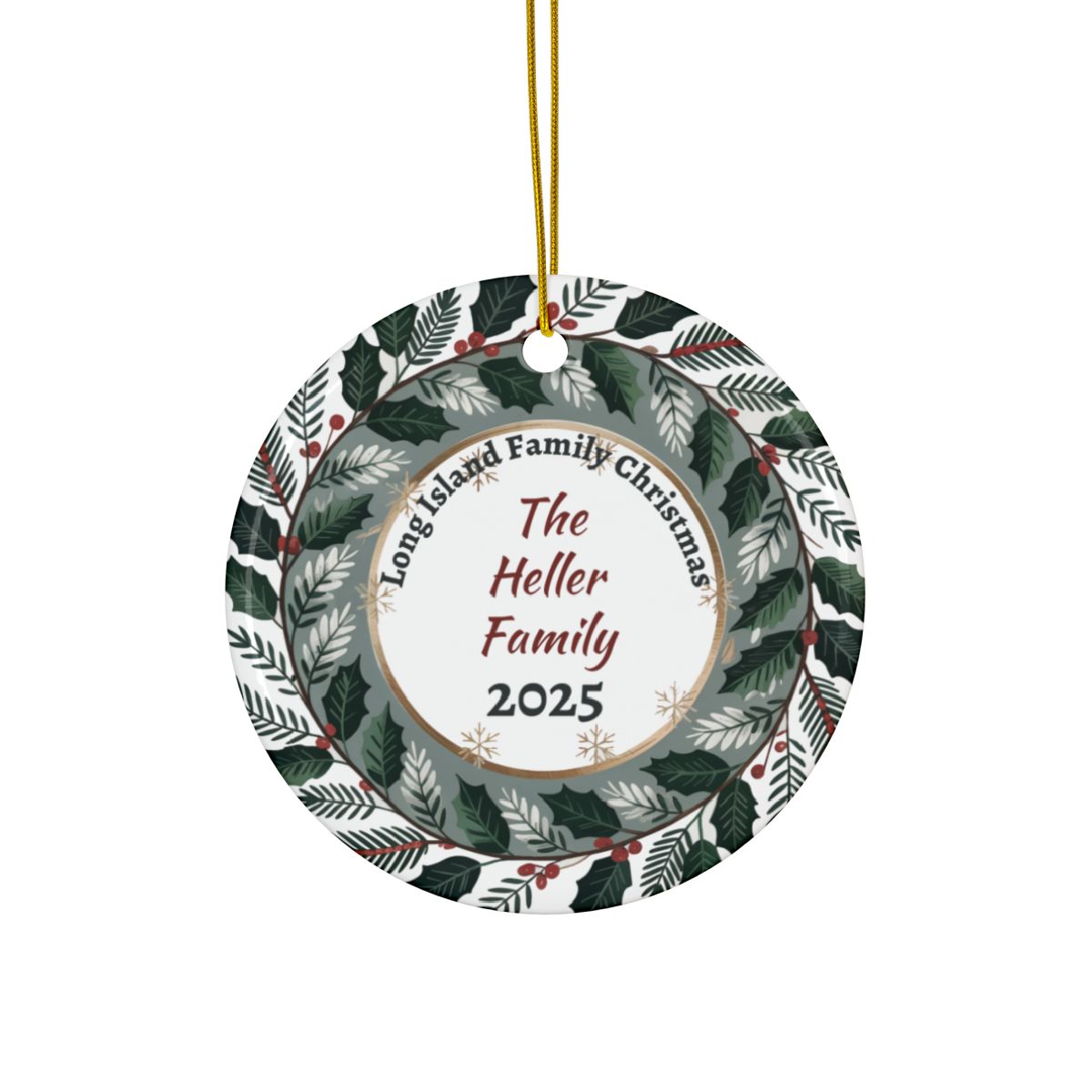 What's Up Long Island? Family Christmas on Long Island Personalized Ornament Ceramic Ornament