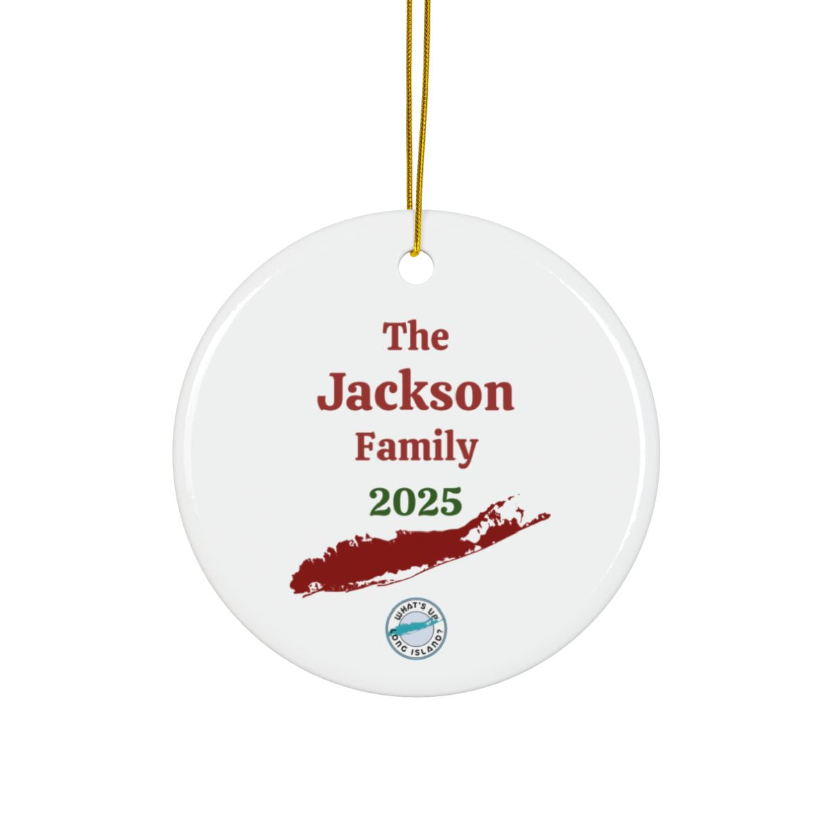 What's Up Long Island? Family Christmas Nativity Ornament – Personalized Year & Family Name